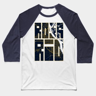 Rosario, Argentina City Map Typography - Gold Art Deco Baseball T-Shirt